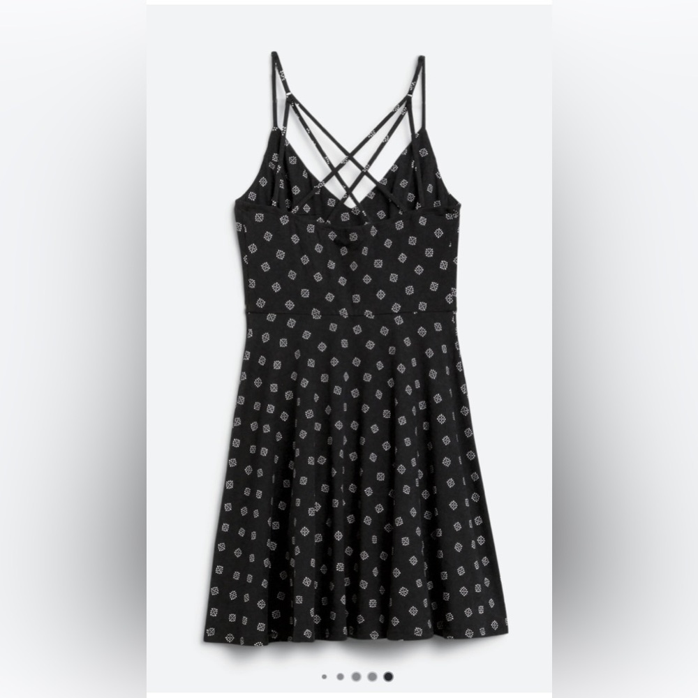 Brushed knit dress. Black soft summer dress with strappy back.